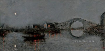 山水の中国の風景 Painting - 豊橋 燕文亮 山水 中国の風景